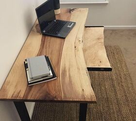 wood slab desk diy