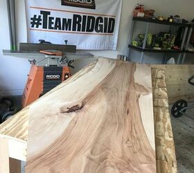 how to make a beautiful diy live edge desk with a drawer, Sanded and cleaned wood slab