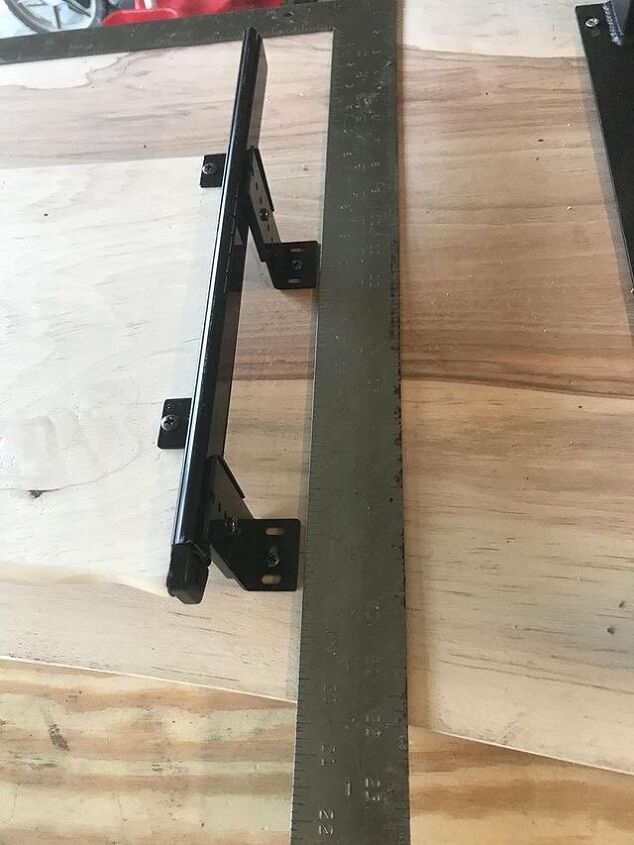 how to make a beautiful diy live edge desk with a drawer, Sliding keyboard hardware