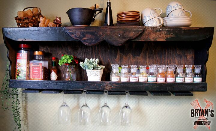 13 great diy wine rack ideas, Wine Glass Holder Spice Rack