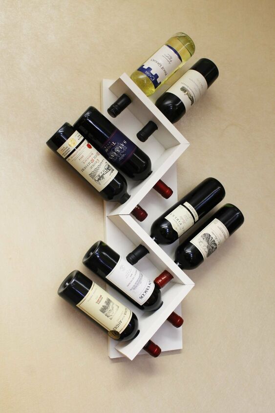 13 estupendas ideas de botelleros de bricolaje, Estanter a para vinos de PVC