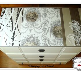 13 decorative and stylish design ideas for your dresser, Decoupage Bedroom Dresser