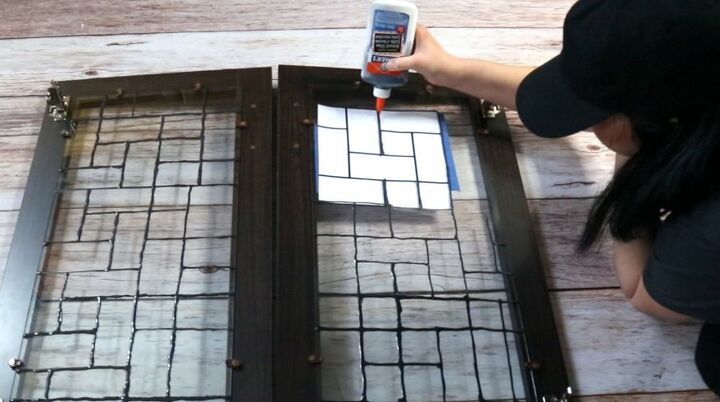 faux stained glass cabinet technique