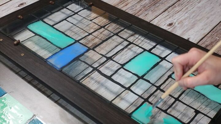 faux stained glass cabinet technique