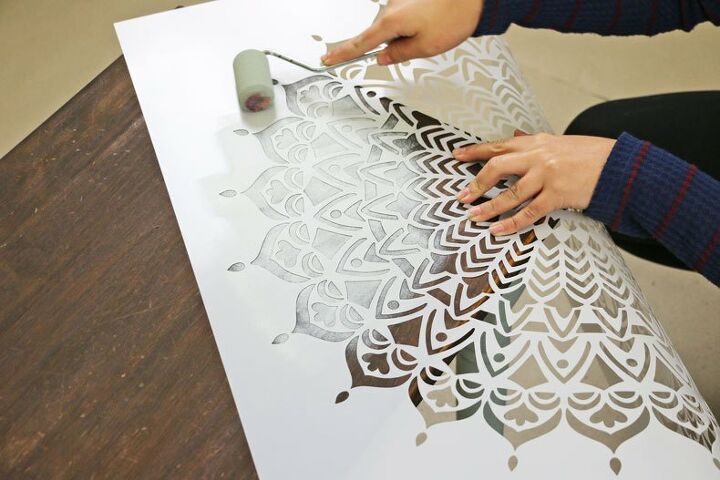 easily refurbish an old table with mandala stencils