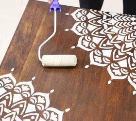 easily refurbish an old table with mandala stencils
