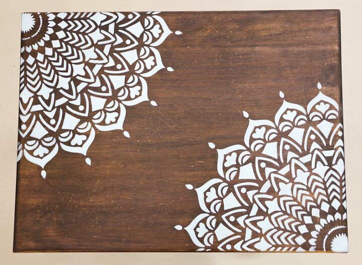 easily refurbish an old table with mandala stencils