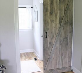 20 diy ideas to help you build your perfect barn door, A Sliding Barn Door for a Farmhouse Style Bedroom