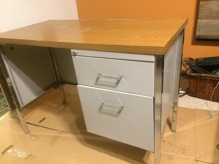 Ugly Desk Makeover In A Few Hours With Quick Veneer And Spray