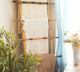 15 brilliant blanket ladder ideas to help you hang anything in style, Brilliant Bamboo Blanket Ladder