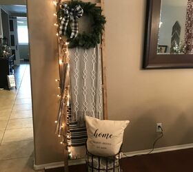 15 brilliant blanket ladder ideas to help you hang anything in style, Fun Festive DIY Blanket Ladder