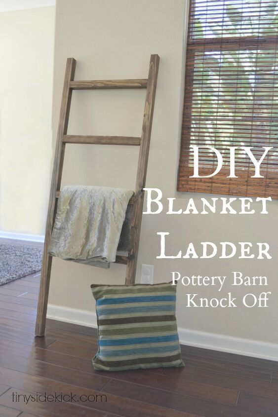 15 brilliant blanket ladder ideas to help you hang anything in style, DIY Blanket Ladder Perfect Pottery Barn Replica