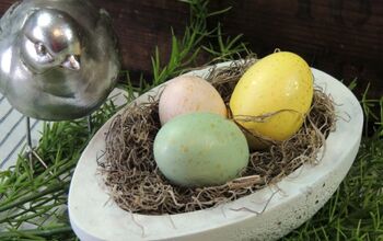 Plato de cemento para huevos de Pascua