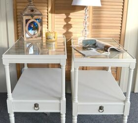 how to transform your end tables into stunning pieces with diy ideas, White End Tables with Removable Glass Tops