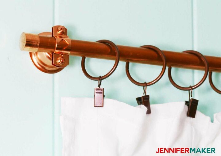 14 maneiras diferentes de incorporar o cobre em sua casa, Hastes de cortina de tubo de cobre f ceis