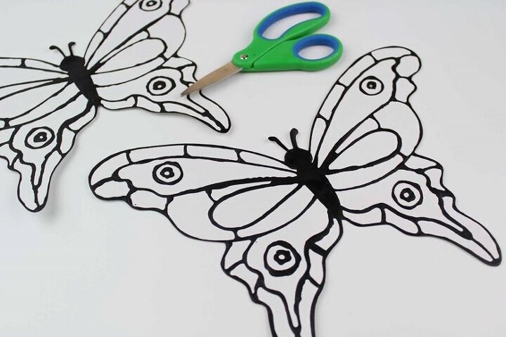 faux stained glass butterfly craft