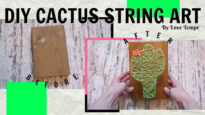 19 incrveis criaes de arte de cordas para voc experimentar, DIY Cactus String Art Decora o F cil