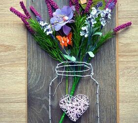 19 amazing string art creations to give a try, Make a Mason Jar