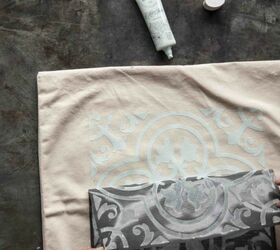 make your own stylishly stenciled trompe l oeil pillow