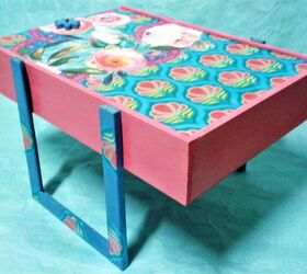 A Wine Box Customized as a Colored Decorative Side Table With Storage