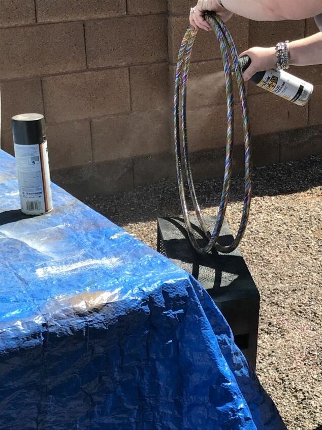 diy hula hoop wood shelf, Hula Hoops