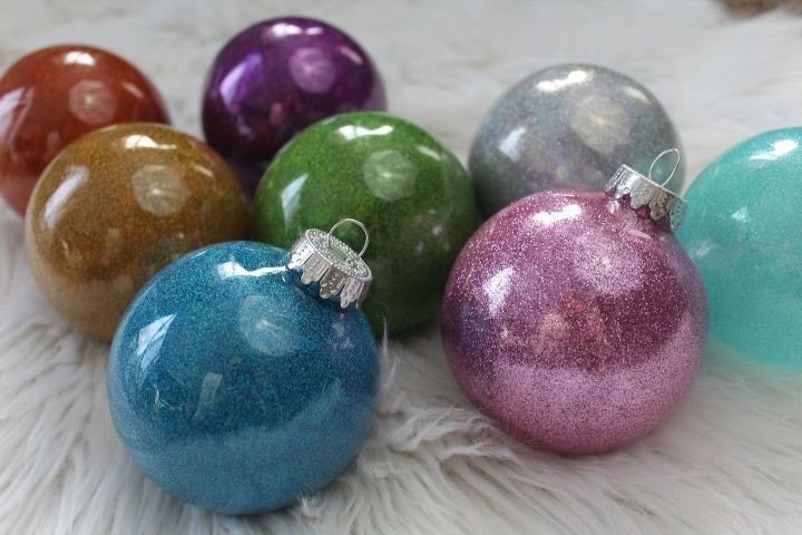 adornos de navidad hechos en casa, Ideas de adornos de purpurina DIY Melissa Woods