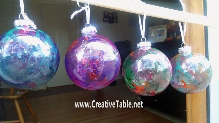 homemade christmas ornaments, Glass Painted Ornaments Karen