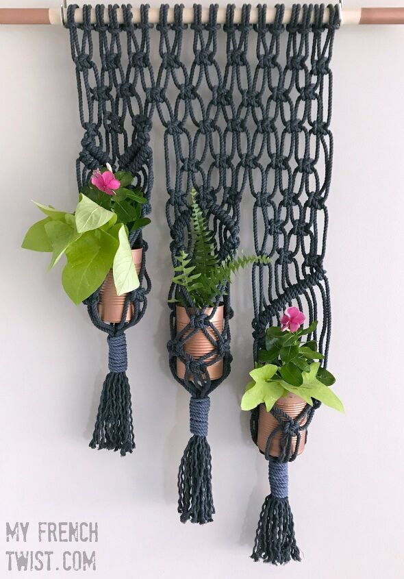 20 diy wall hanging decor to spruce up your space, Macrame Wall Hanging Planters