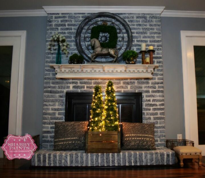 17 facelift ideas for a fireplace remodel in your home, A Lick of Paint on a Bricked Fireplace Gives Farmhouse Inspiration