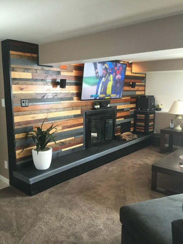 17 facelift ideas for a fireplace remodel in your home, How Stained Wood Can Transform an Old Brick Fireplace Surround