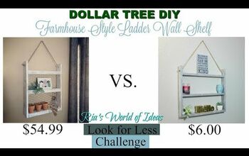 Bricolaje de Dollar Tree: Estantería de pared con escalera