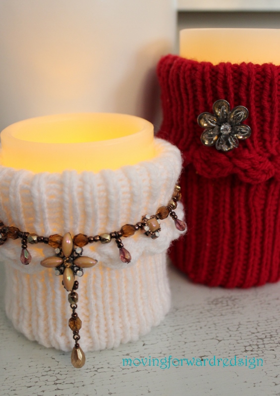 chunky knit candle cozies