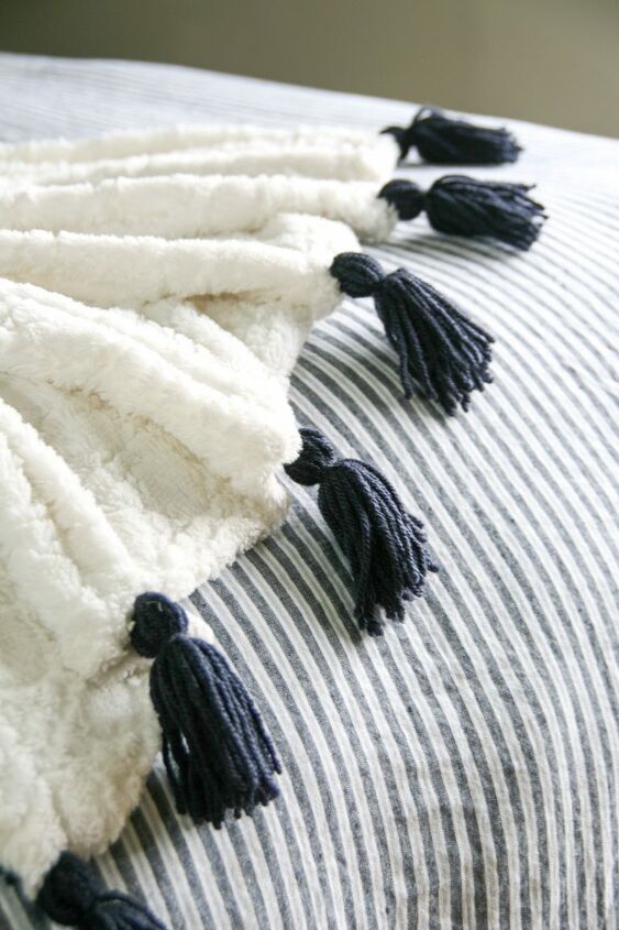 Tassels on a Knitted Blanket