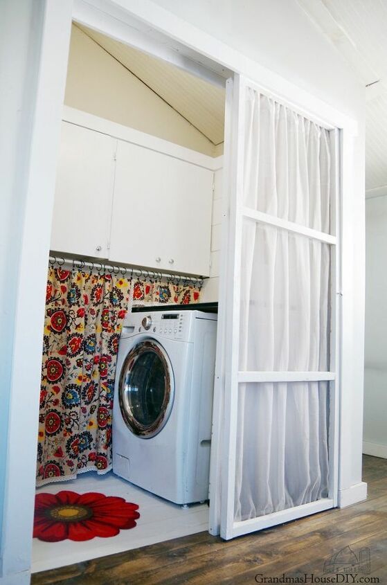 my laundry room reveal how one gorgeous table cloth started it all