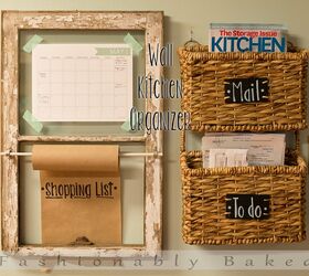 how to make a mail organizer to de clutter your counter tops, Wall Mounted Baskets to Free Counter Space