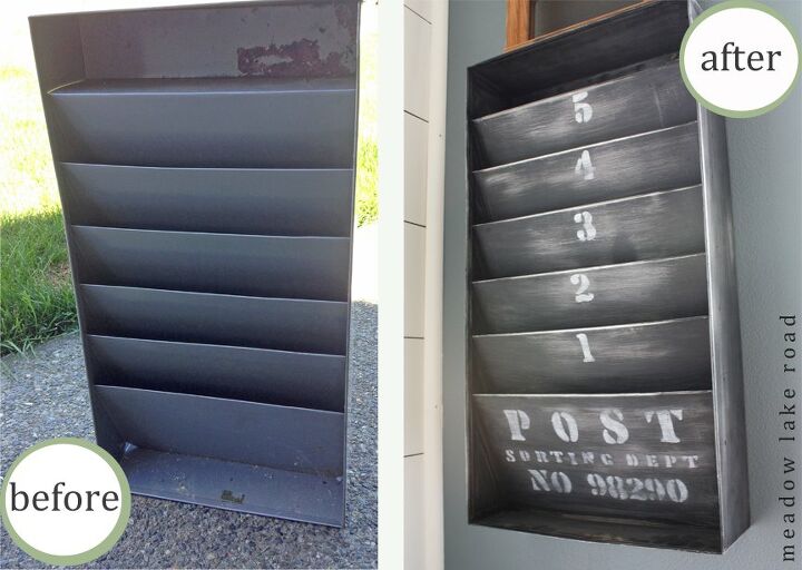 how to make a mail organizer to de clutter your counter tops, Do Something New with an Old Mail Organizer