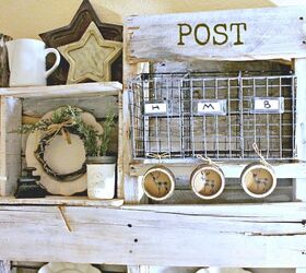 how to make a mail organizer to de clutter your counter tops, Use Pallets for a Country Style Organizer