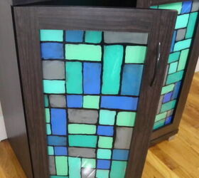 s fake custom stained glass in your home with these 6 ideas, Faux Stained Glass Cabinet Technique