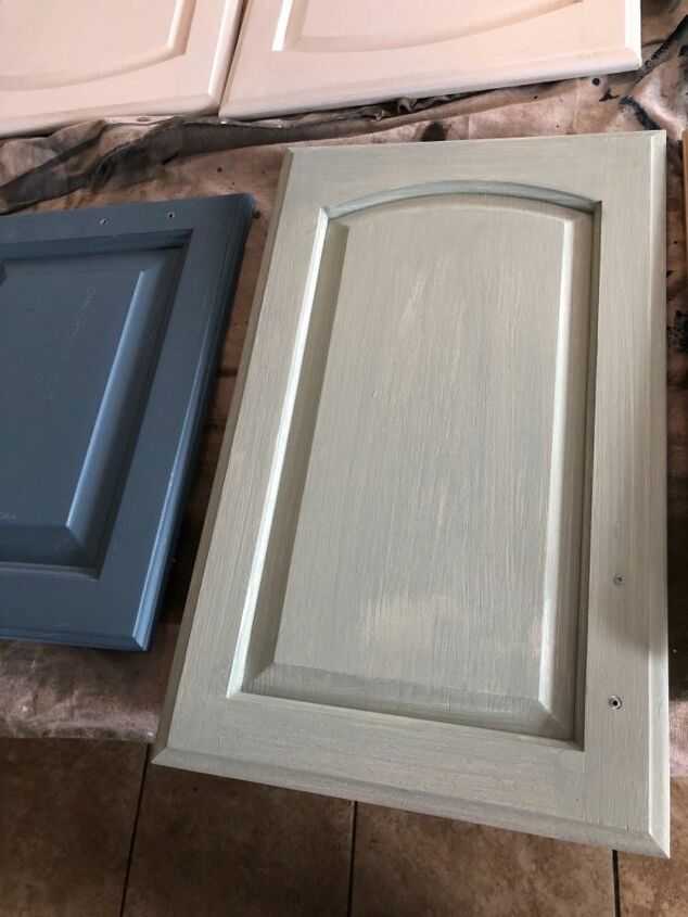 repurposed laundry room cabinets with country chic paints, Two options