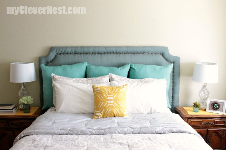 21 diy headboard ideas designed to spruce up your bedroom, Traditional Nailhead Trim Looks Great on a DIY Headboard