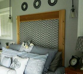 21 ideas de cabeceros diy diseadas para embellecer tu dormitorio, Cabecero tapizado hecho con paneles de cortina