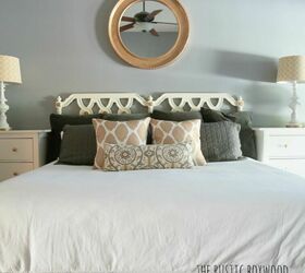 21 diy headboard ideas designed to spruce up your bedroom, Turning a Dingy Antique Headboard Into a Beautiful King Headboard
