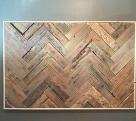 21 diy headboard ideas designed to spruce up your bedroom, Using a Wooden Pallet to Create a Herringbone DIY Headboard