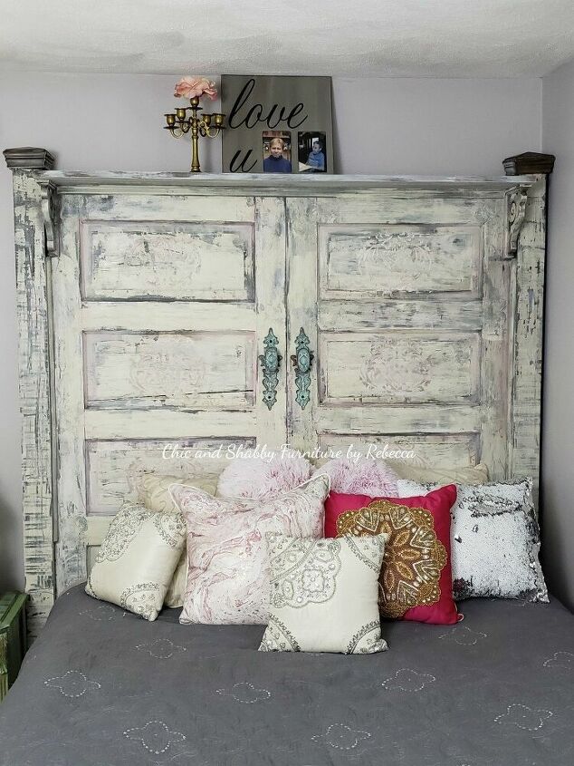 21 diy headboard ideas designed to spruce up your bedroom, Repurposed Barn Door Headboard