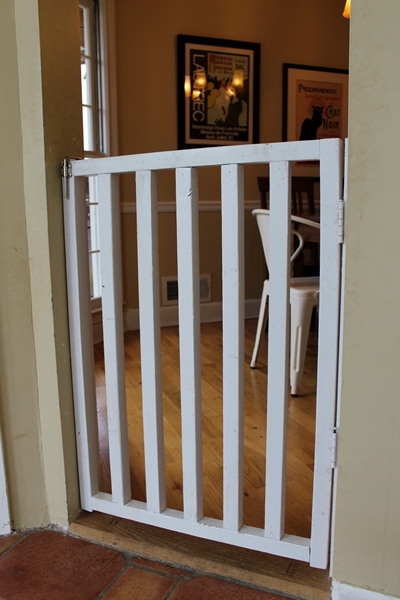 foolproof and creative top ways to make your own diy baby gate, Simple Narrow Wooden Baby Gate on a Budget