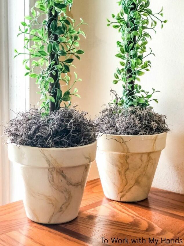 faux marble planters