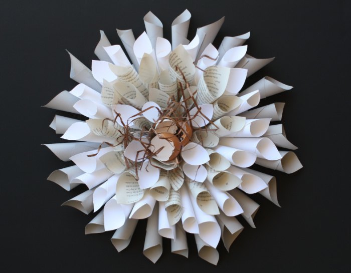 paper dahlia easter wreath