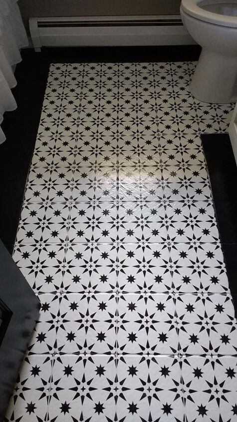 clever bathroom tile ideas, A Clever Use of Stencils