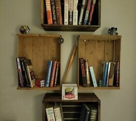 s 12 creative shelf builds, Floating Crate Bookshelf