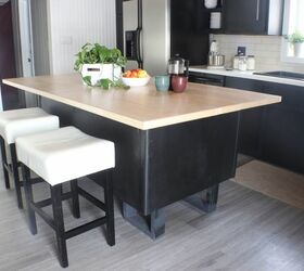desk to kitchen island transformation